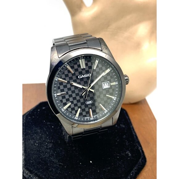 Casio Men's Watch MTP-VD03 Quartz Analog Black Dial Stainless Steel 41mm 5058 - Picture 13 of 14